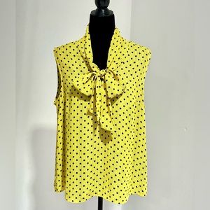 Nine West Sleeveless Blouse with Pussy Bow Detail